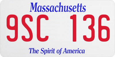 MA license plate 9SC136