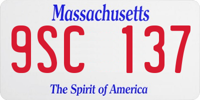 MA license plate 9SC137