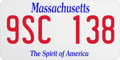 MA license plate 9SC138