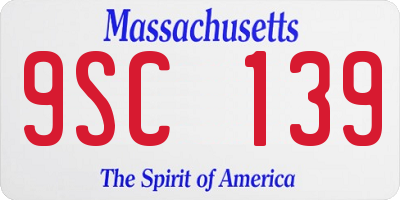 MA license plate 9SC139