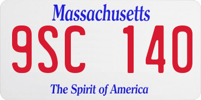 MA license plate 9SC140