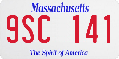 MA license plate 9SC141