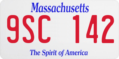 MA license plate 9SC142