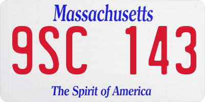 MA license plate 9SC143