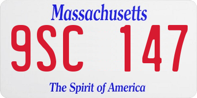 MA license plate 9SC147
