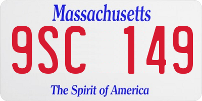MA license plate 9SC149