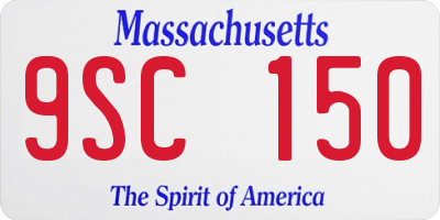 MA license plate 9SC150