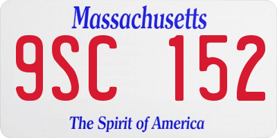 MA license plate 9SC152