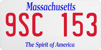 MA license plate 9SC153