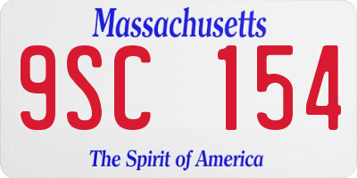 MA license plate 9SC154