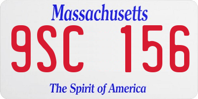 MA license plate 9SC156