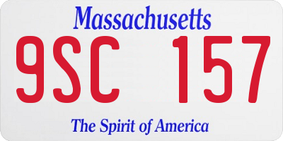 MA license plate 9SC157