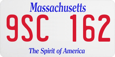 MA license plate 9SC162