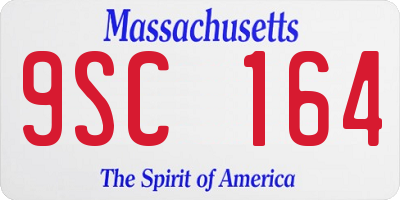 MA license plate 9SC164