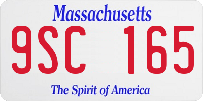 MA license plate 9SC165