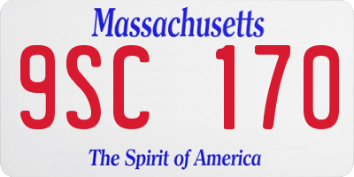 MA license plate 9SC170