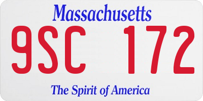 MA license plate 9SC172