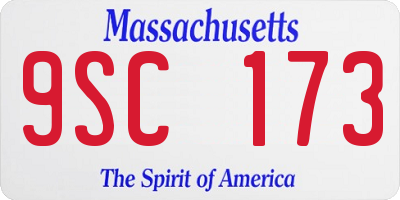 MA license plate 9SC173