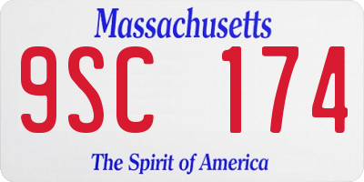 MA license plate 9SC174