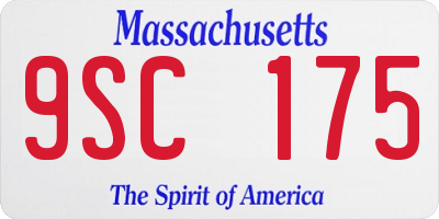 MA license plate 9SC175