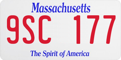 MA license plate 9SC177