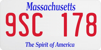MA license plate 9SC178