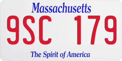MA license plate 9SC179