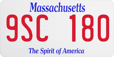 MA license plate 9SC180