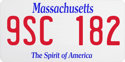 MA license plate 9SC182