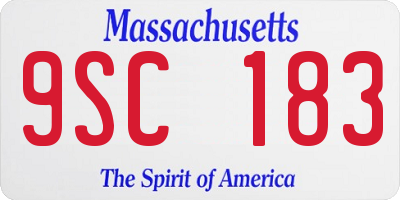 MA license plate 9SC183