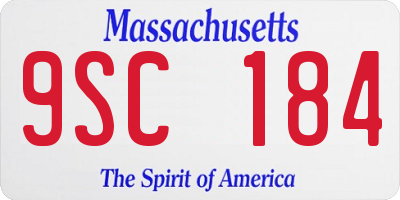 MA license plate 9SC184
