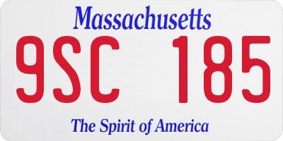 MA license plate 9SC185