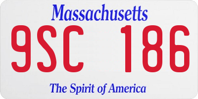 MA license plate 9SC186