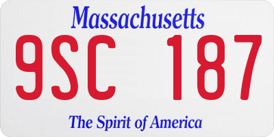 MA license plate 9SC187