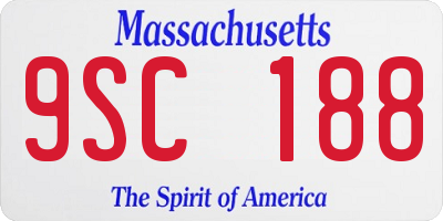 MA license plate 9SC188