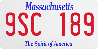 MA license plate 9SC189