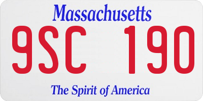 MA license plate 9SC190