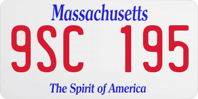 MA license plate 9SC195