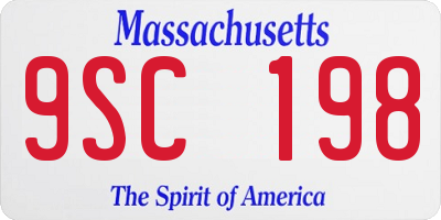 MA license plate 9SC198
