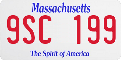 MA license plate 9SC199