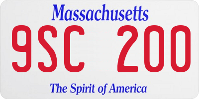 MA license plate 9SC200