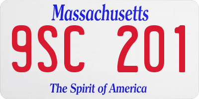MA license plate 9SC201