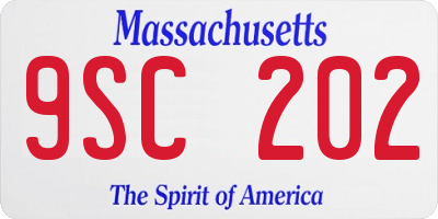 MA license plate 9SC202