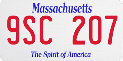 MA license plate 9SC207