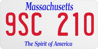 MA license plate 9SC210