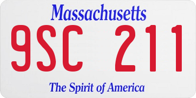 MA license plate 9SC211