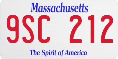 MA license plate 9SC212