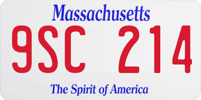 MA license plate 9SC214