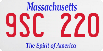 MA license plate 9SC220