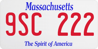 MA license plate 9SC222